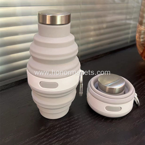 Silicone 475ml Camping Foldable Water Bottle